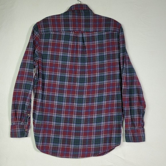 Chaps Performance Plaid Flannel Men Sz Small Shirt Button Down Christmas Cotton - Picture 2 of 9